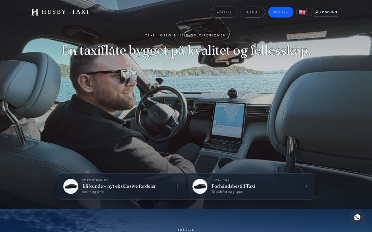 Forsiden til husbytaxi.no